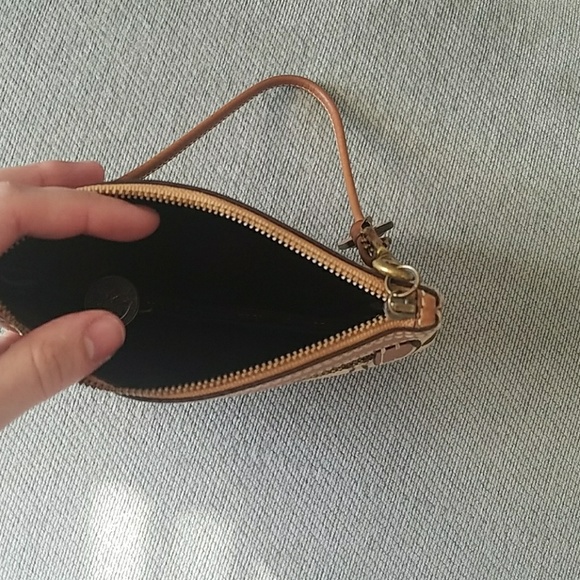 Coach Signature Tan & Leather Wristlet - Picture 4 of 5